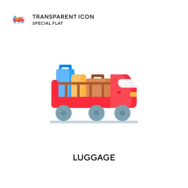 Bagaj vektör simgesi. Düz çizim. EPS 10 vektörü.