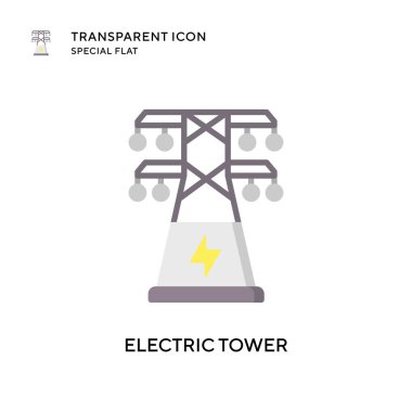 Elektrik kulesi vektör simgesi. Düz çizim. EPS 10 vektörü.