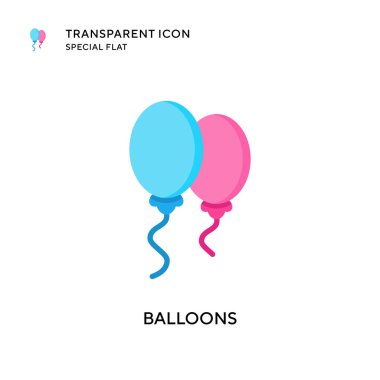 Balon vektör simgesi. Düz çizim. EPS 10 vektörü.