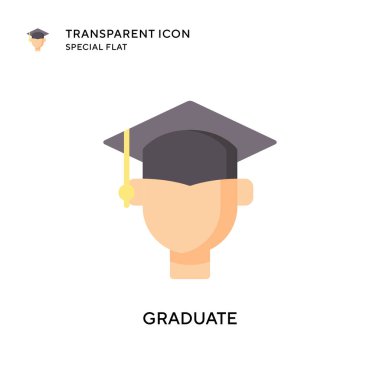 Mezuniyet vektör simgesi. Düz çizim. EPS 10 vektörü.