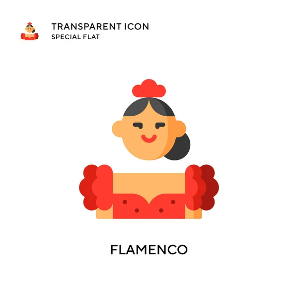 Icono Del Vector Flamenco Ilustración Estilo Plano Eps Vector — Vector de stock