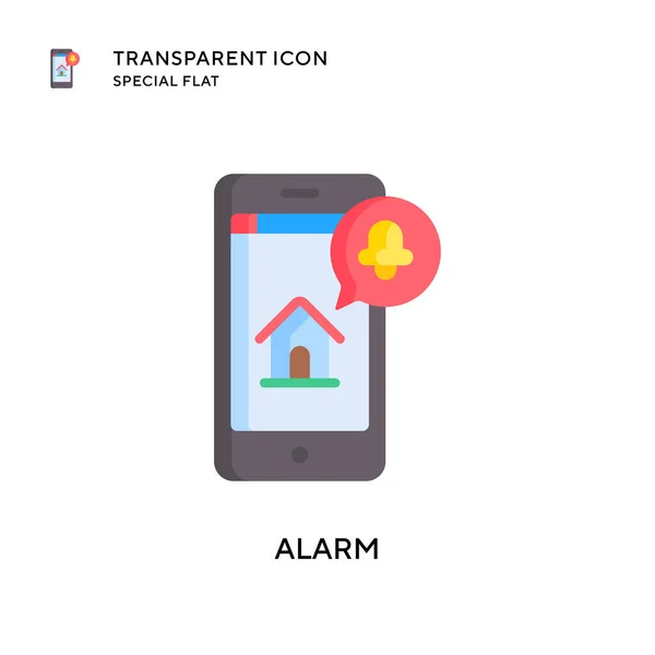 Icono Del Vector Alarma Ilustración Estilo Plano Eps Vector — Archivo Imágenes Vectoriales