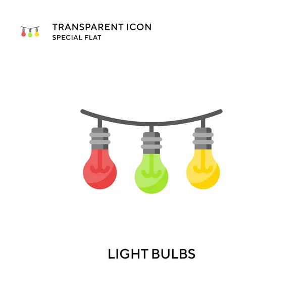 Glühbirnen Vektorsymbol Flache Illustration Eps Vektor — Stockvektor