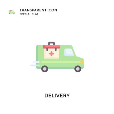 Teslimat vektör simgesi. Düz çizim. EPS 10 vektörü.