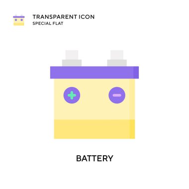 Batarya vektör simgesi. Düz çizim. EPS 10 vektörü.