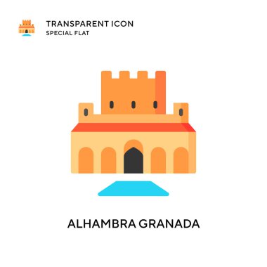 Alhambra granada vektör simgesi. Düz çizim. EPS 10 vektörü.