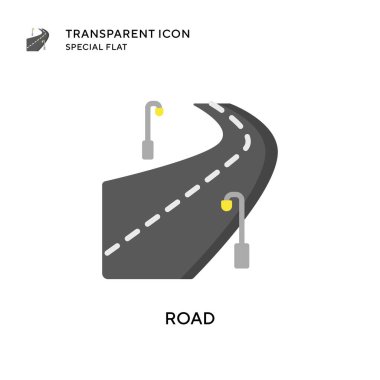 Yol vektör simgesi. Düz çizim. EPS 10 vektörü.