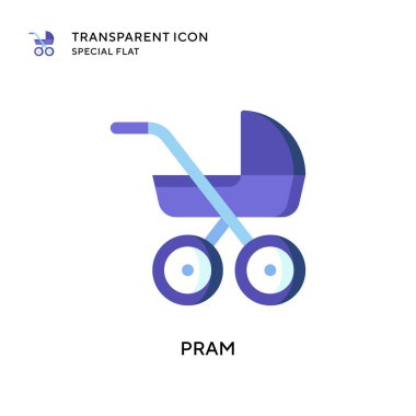 Bebek arabası ikonu. Düz çizim. EPS 10 vektörü.