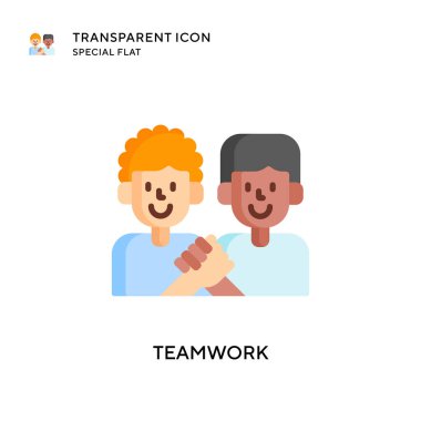 Takım çalışması vektör simgesi. Düz çizim. EPS 10 vektörü.