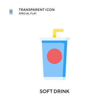 Yumuşak içecek vektör simgesi. Düz çizim. EPS 10 vektörü.