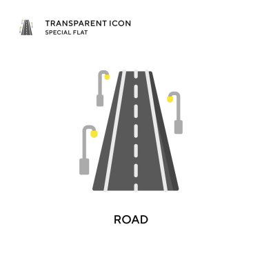 Yol vektör simgesi. Düz çizim. EPS 10 vektörü.
