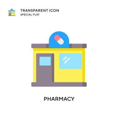 Eczane vektör ikonu. Düz çizim. EPS 10 vektörü.