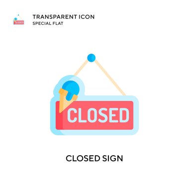 Kapalı işaret vektör simgesi. Düz çizim. EPS 10 vektörü.