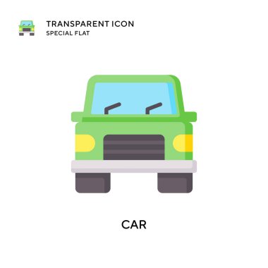 Araba vektör simgesi. Düz çizim. EPS 10 vektörü.