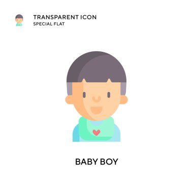 Bebek oğlan vektör ikonu. Düz çizim. EPS 10 vektörü.