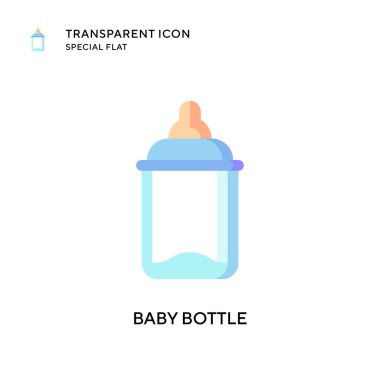 Bebek şişe vektör ikonu. Düz çizim. EPS 10 vektörü.