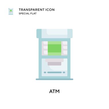 ATM vektör simgesi. Düz çizim. EPS 10 vektörü.