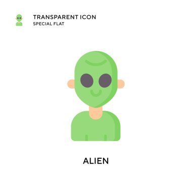 Uzaylı vektör simgesi. Düz çizim. EPS 10 vektörü.