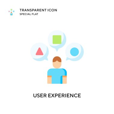 Kullanıcı deneyimi vektör simgesi. Düz çizim. EPS 10 vektörü.