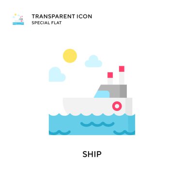 Gemi vektör simgesi. Düz çizim. EPS 10 vektörü.