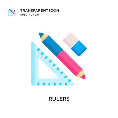 Cetvel vektör simgesi. Düz çizim. EPS 10 vektörü.