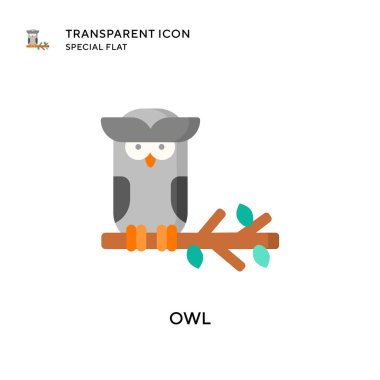 Baykuş vektör simgesi. Düz çizim. EPS 10 vektörü.