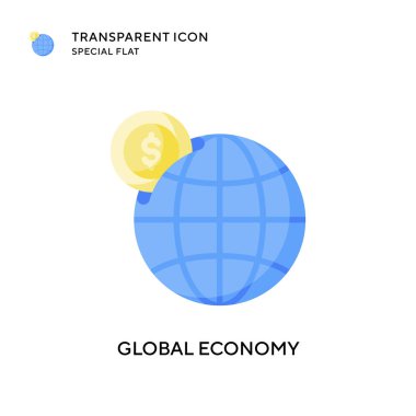 Küresel ekonomi vektör simgesi. Düz çizim. EPS 10 vektörü.