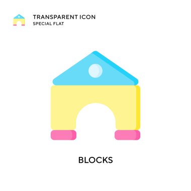 Bloklar vektör simgesi. Düz çizim. EPS 10 vektörü.