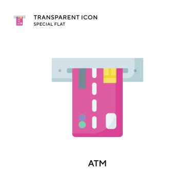 ATM vektör simgesi. Düz çizim. EPS 10 vektörü.