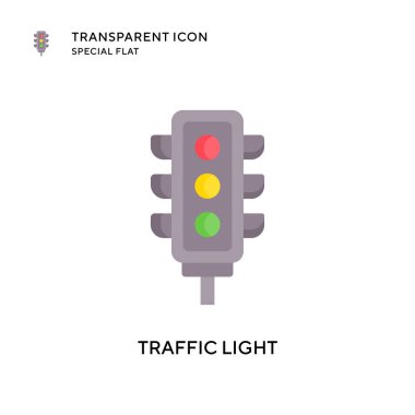 Trafik ışığı vektör simgesi. Düz çizim. EPS 10 vektörü.