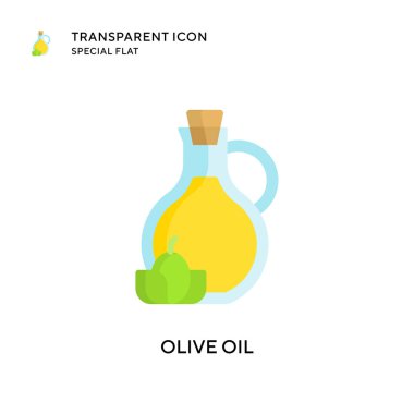 Zeytinyağı ikonu. Düz çizim. EPS 10 vektörü.