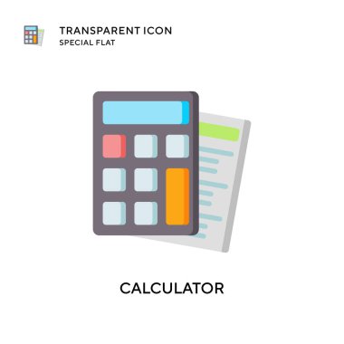 Hesap makinesi vektör simgesi. Düz çizim. EPS 10 vektörü.