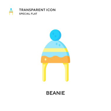 Beanie vektör simgesi. Düz çizim. EPS 10 vektörü.