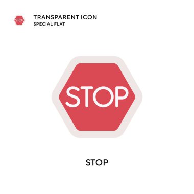 Vektör simgesini durdur. Düz çizim. EPS 10 vektörü.