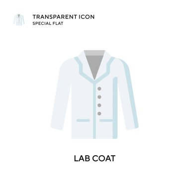 Laboratuvar önlüğü vektör simgesi. Düz çizim. EPS 10 vektörü.