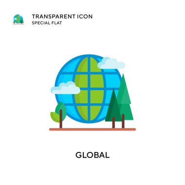 Küresel vektör simgesi. Düz çizim. EPS 10 vektörü.