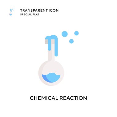 Kimyasal reaksiyon vektör simgesi. Düz çizim. EPS 10 vektörü.