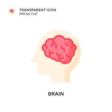 Beyin vektör simgesi. Düz çizim. EPS 10 vektörü.
