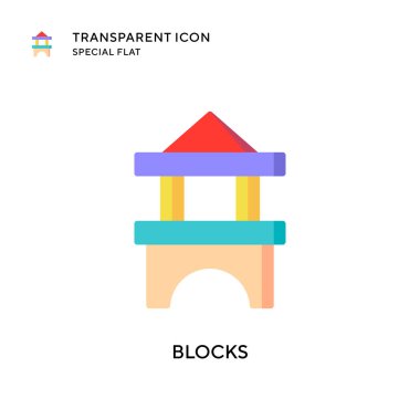 Bloklar vektör simgesi. Düz çizim. EPS 10 vektörü.