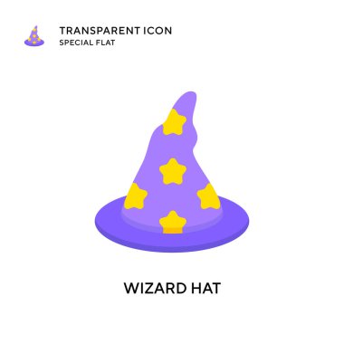 Büyücü şapkası vektör simgesi. Düz çizim. EPS 10 vektörü.