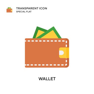 Cüzdan vektör simgesi. Düz çizim. EPS 10 vektörü.