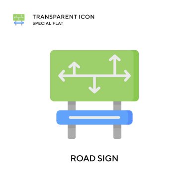 Yol işareti vektör simgesi. Düz çizim. EPS 10 vektörü.
