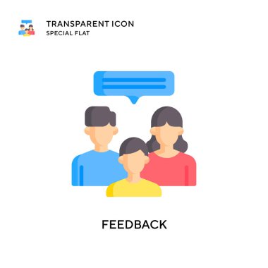 Geri besleme vektör simgesi. Düz çizim. EPS 10 vektörü.