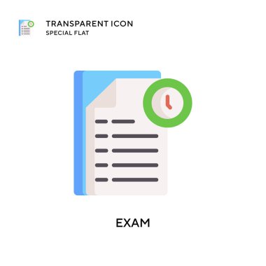 Sınav vektör simgesi. Düz çizim. EPS 10 vektörü.