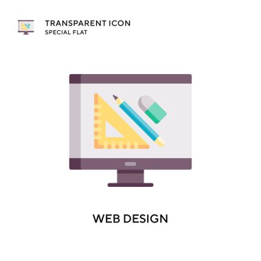 Web tasarım vektör simgesi. Düz çizim. EPS 10 vektörü.