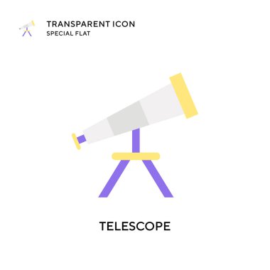 Teleskop vektör simgesi. Düz çizim. EPS 10 vektörü.