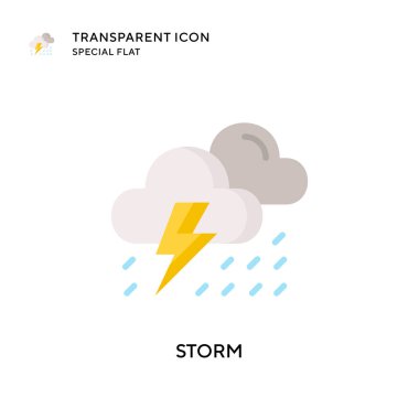 Fırtına vektör simgesi. Düz çizim. EPS 10 vektörü.