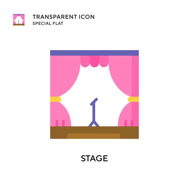 Sahne vektör simgesi. Düz çizim. EPS 10 vektörü.