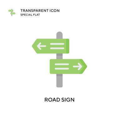 Yol işareti vektör simgesi. Düz çizim. EPS 10 vektörü.