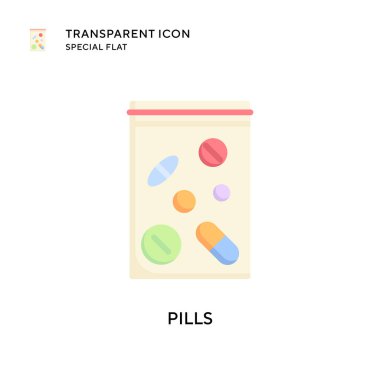 İlaç vektör ikonu. Düz çizim. EPS 10 vektörü.